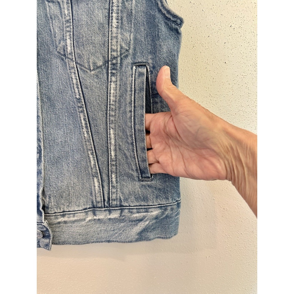 J. Crew Denim Vest XS 90s Y2K Grunge Summer Festival - Picture 6 of 13